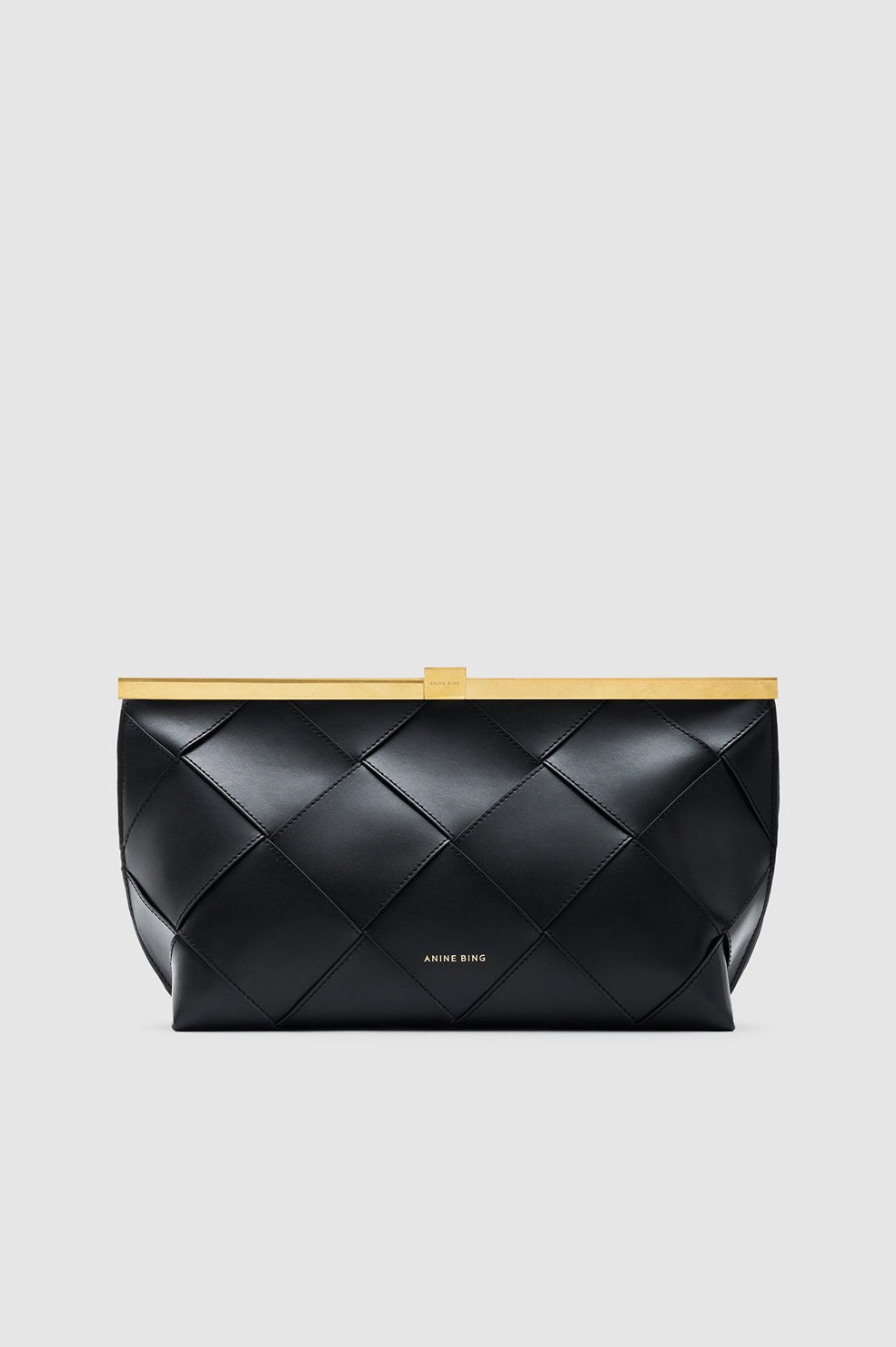 Anine Clutch Braided Leather - Black