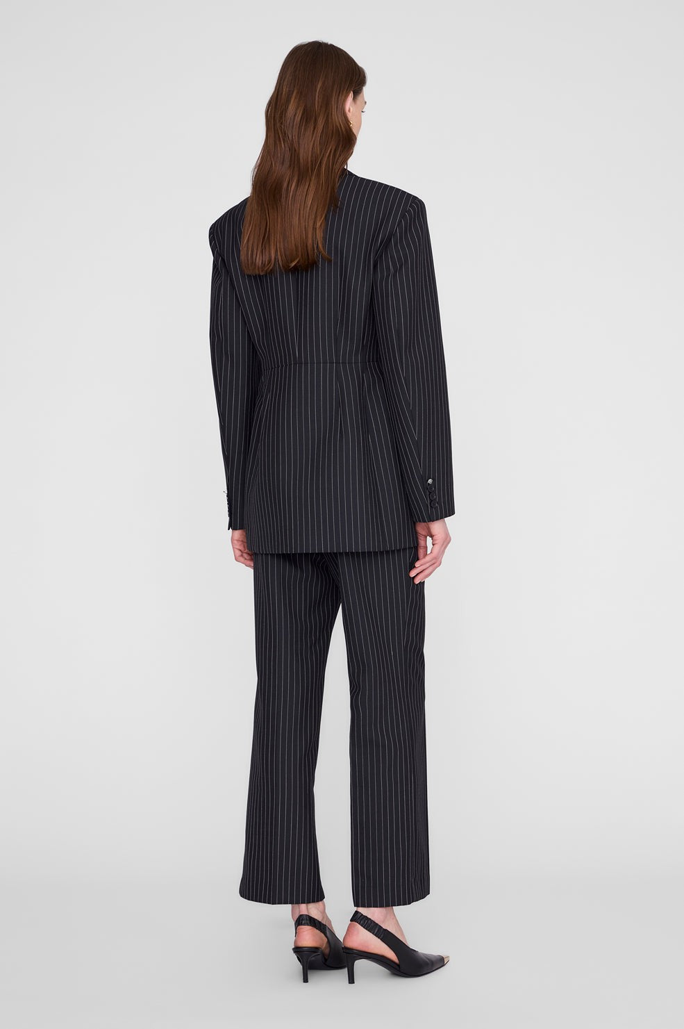 Elga Blazer - Black And White Pinstripe