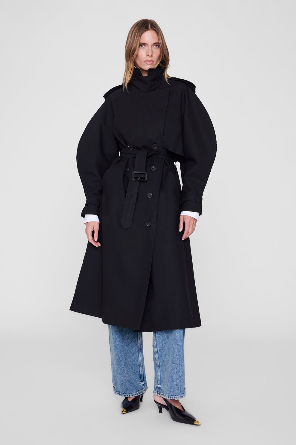 Pascale Maxi Trench - Black