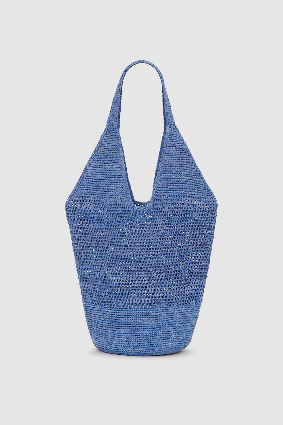 Leah Logo Hobo Raffia - Storm Blue