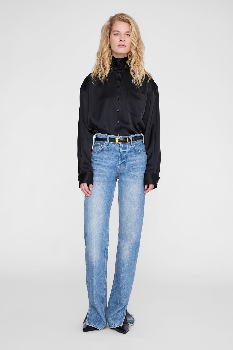 Scott Cropped Shirt - Black