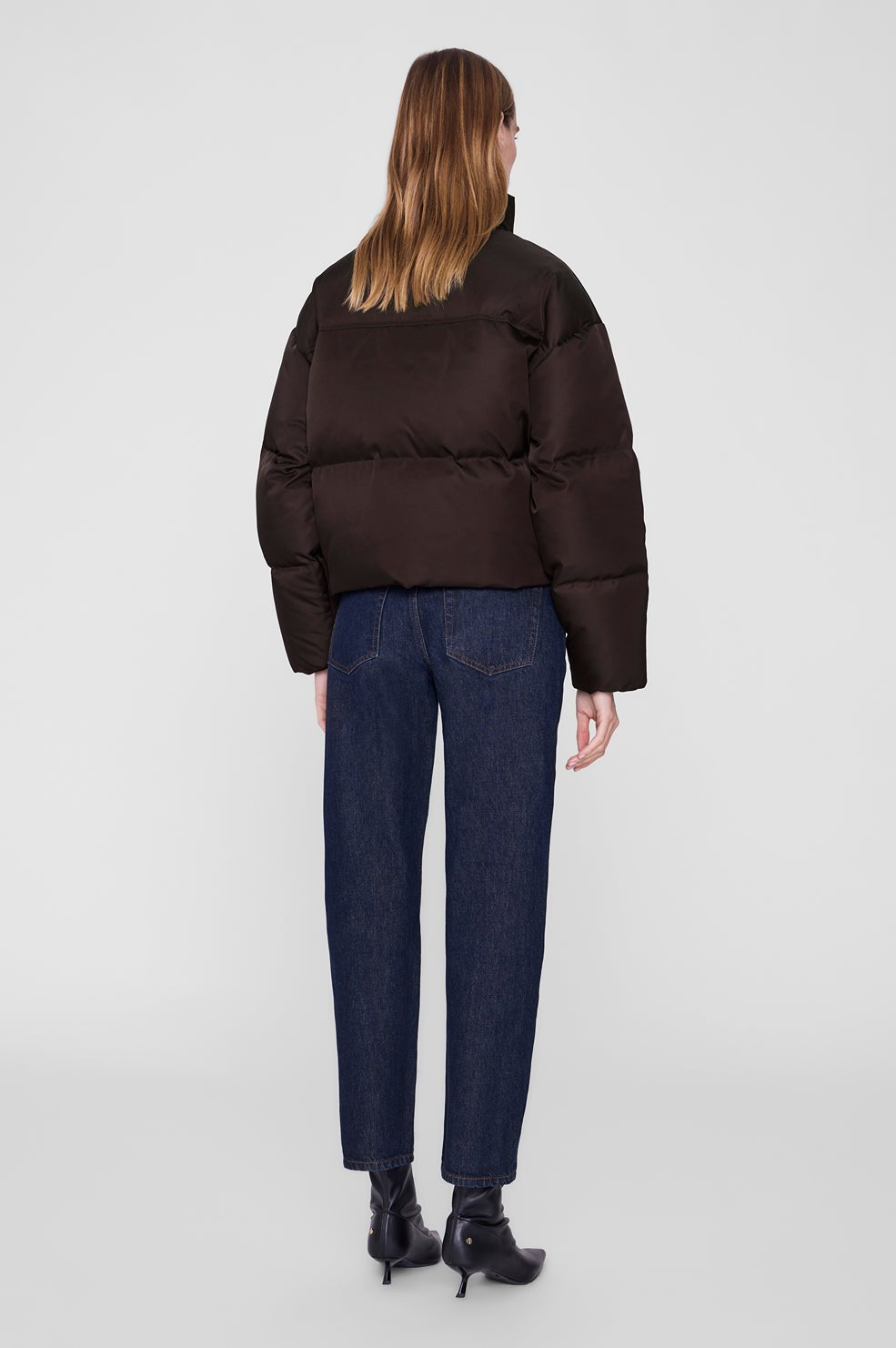 Oslo Cropped Puffer - Dark Brown