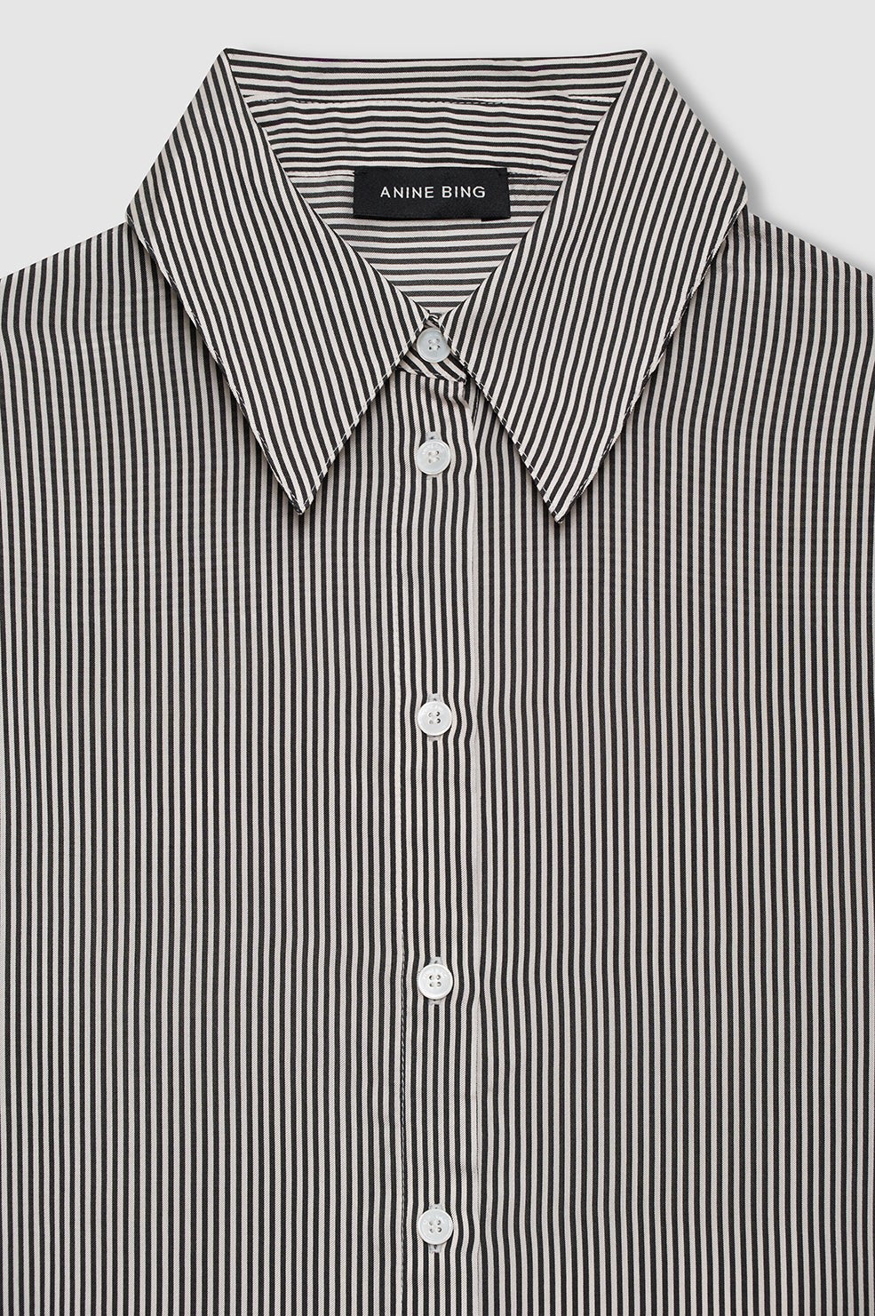 Bridget Shirt - White And Black Mini Stripe