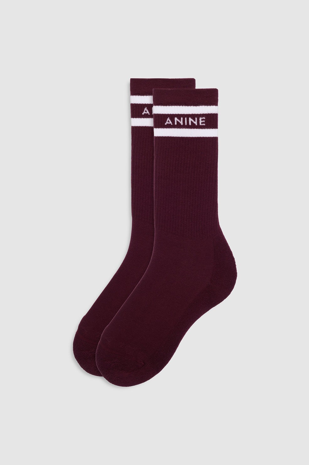 Sully Sporty Socks - Burgundy And White Stripe