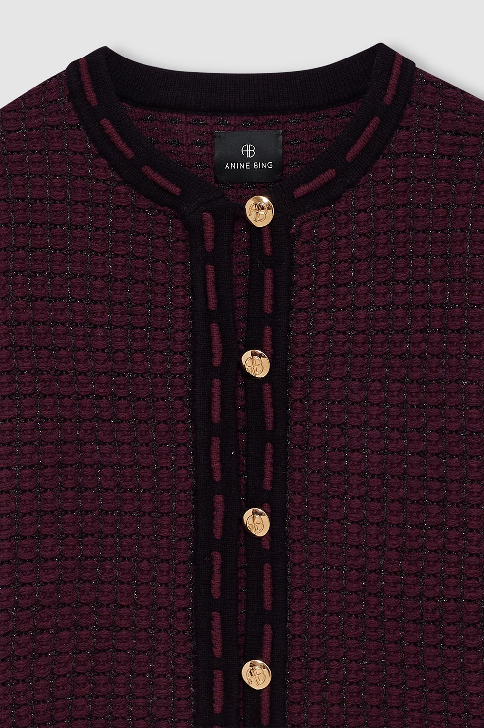 Nora Tweed Cardigan - Burgundy