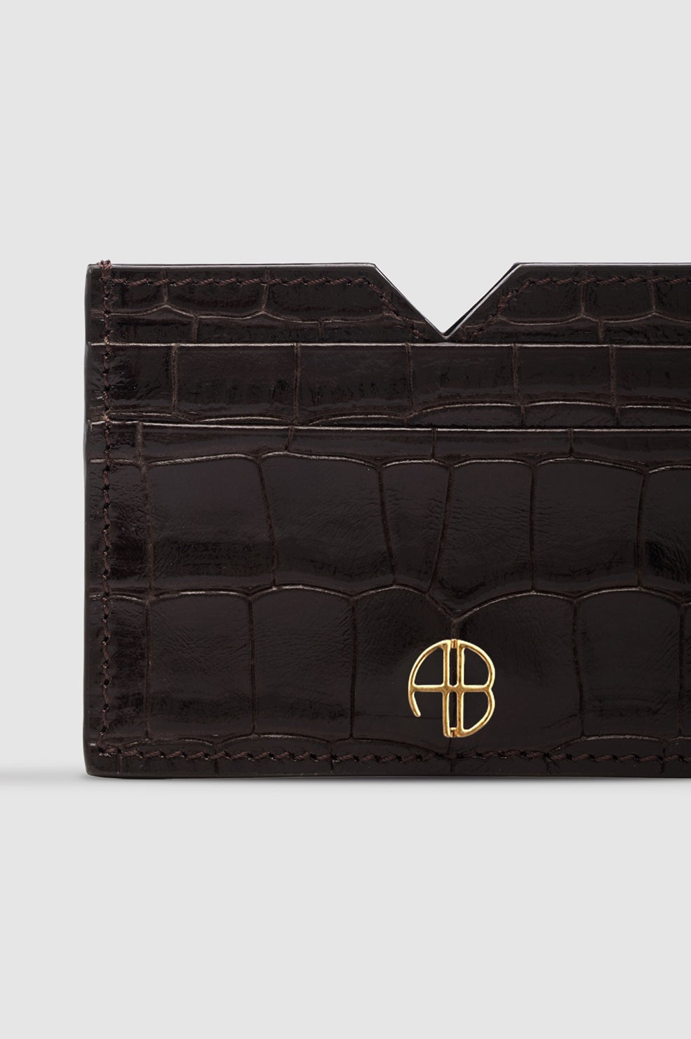 Calli Card Holder Embossed - Dark Brown