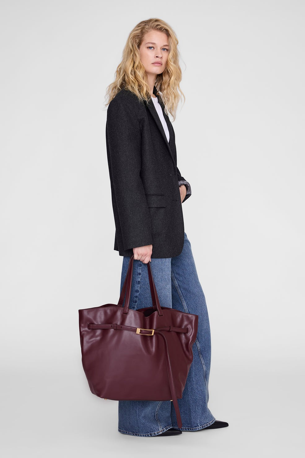 Elly Tote Grained Leather - Fig