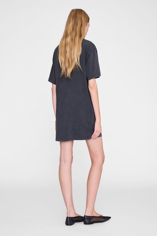 Beth Mini Dress Leopard - Washed Black