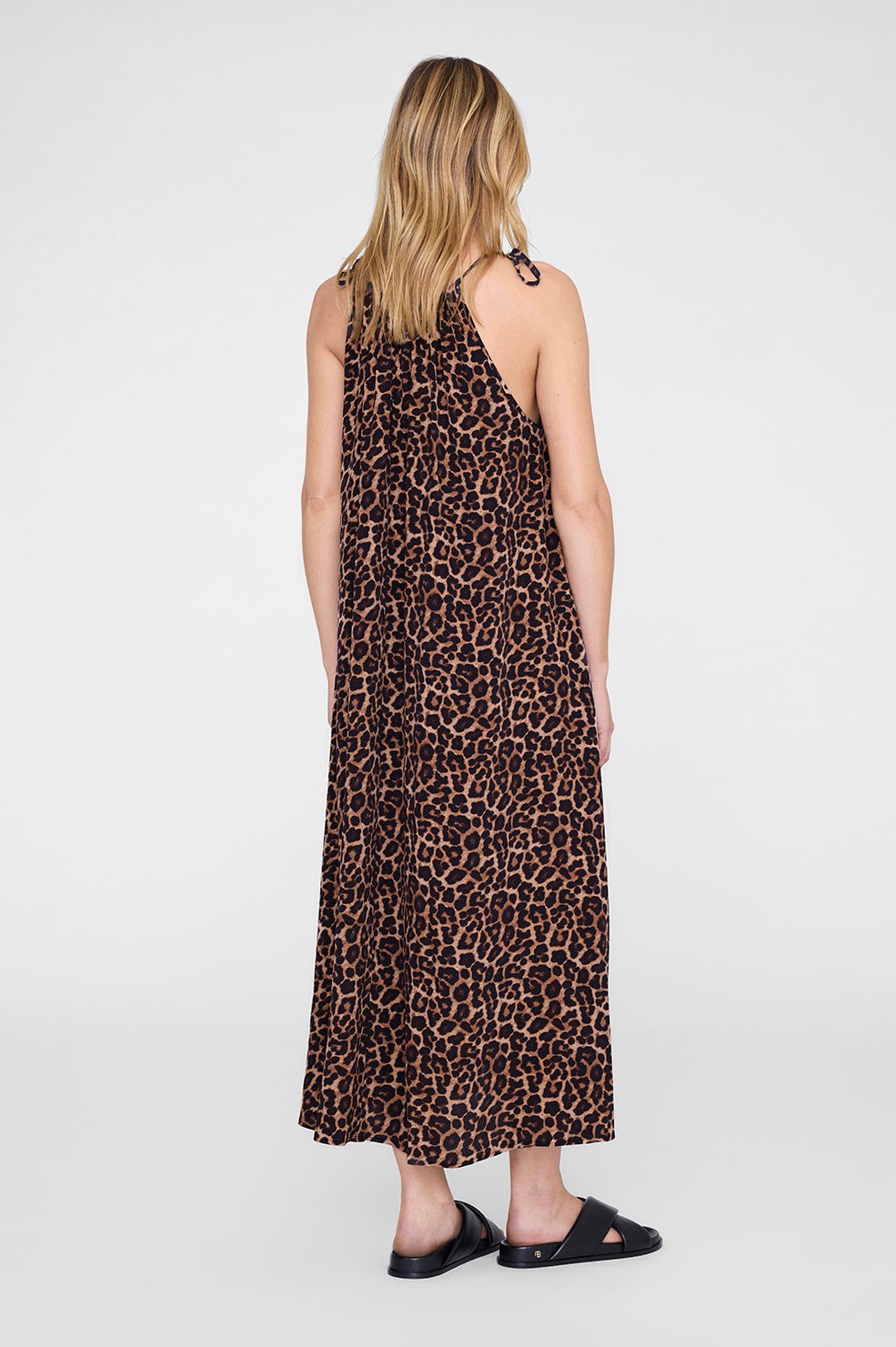 Flora Dress - Black And Brown Leopard