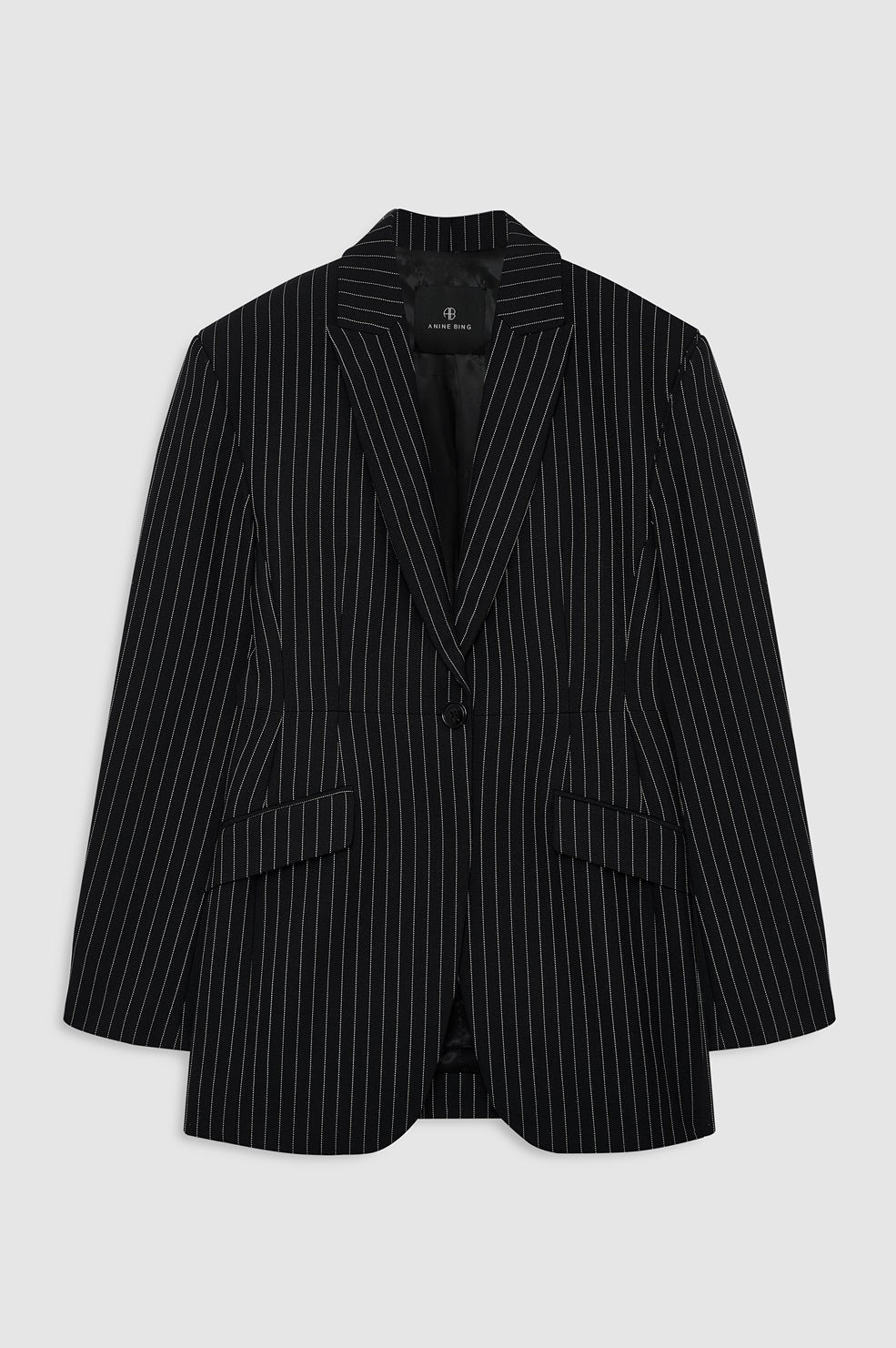 Elga Blazer - Black And White Pinstripe