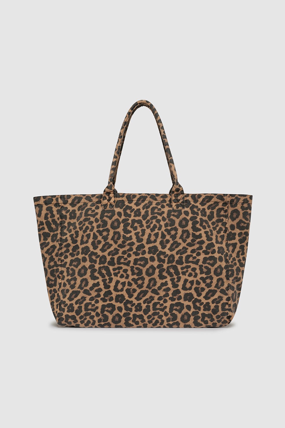 Leo Canvas Tote - Black And Brown Leopard