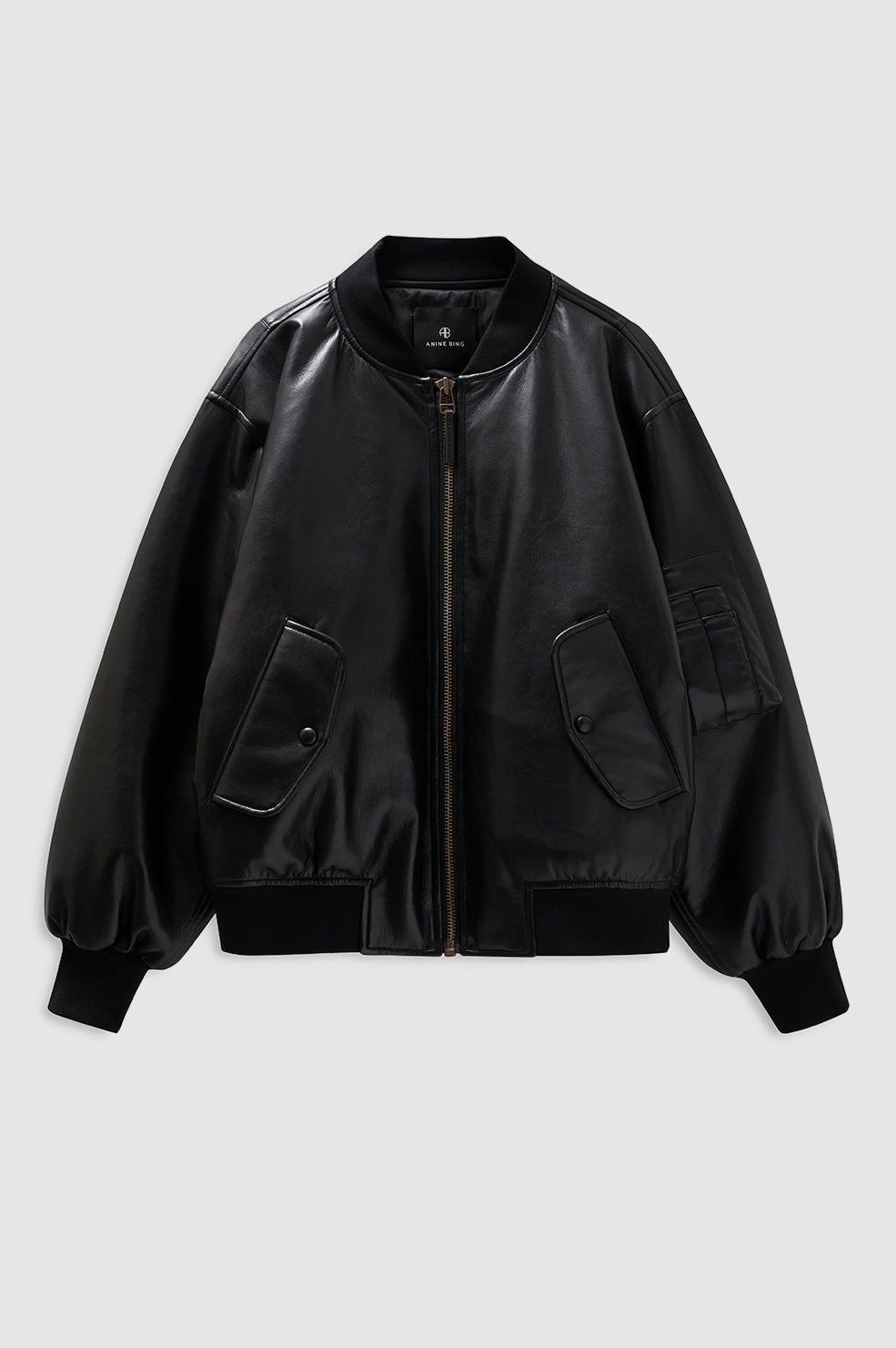 Leon Bomber - Black Recycled Leather