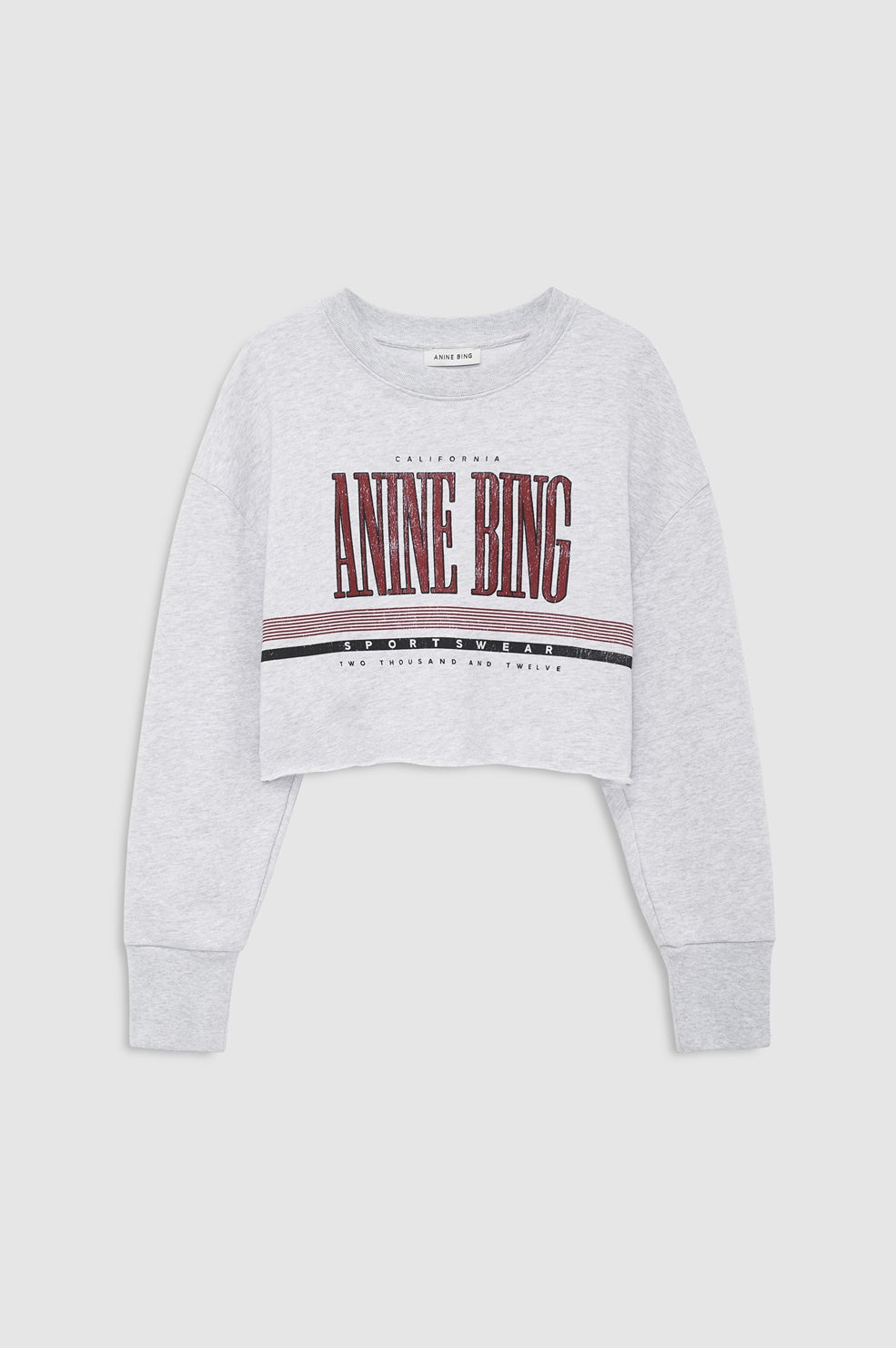 Sporty Cropped Sweatshirt - Heather Grey