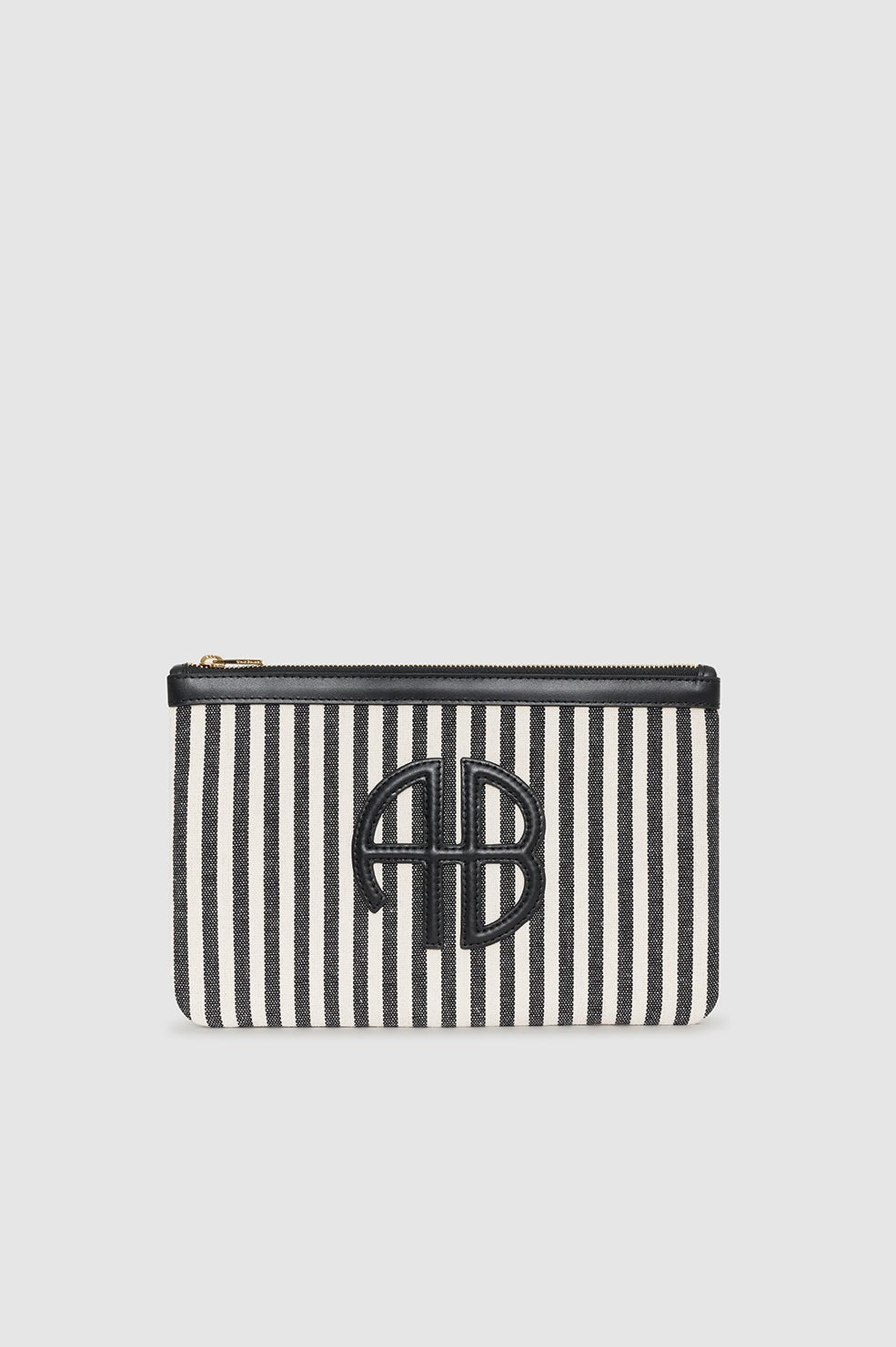 Lili Pouch - White And Black Stripe
