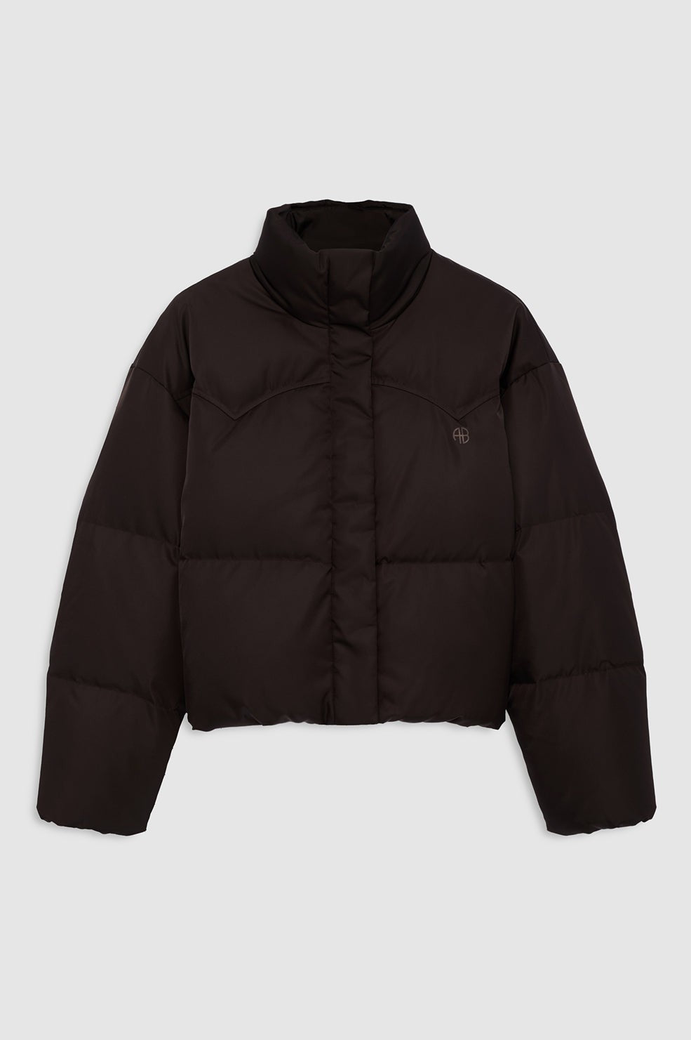 Oslo Cropped Puffer - Dark Brown