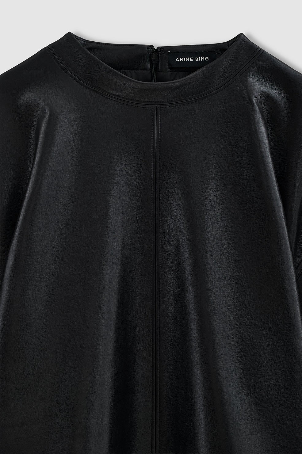 Zeina Top - Black Recycled Leather