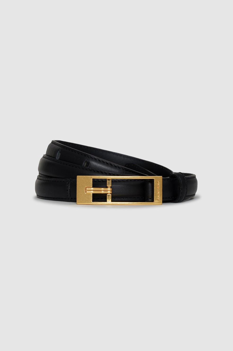 Double Elly Belt Smooth Leather - Black