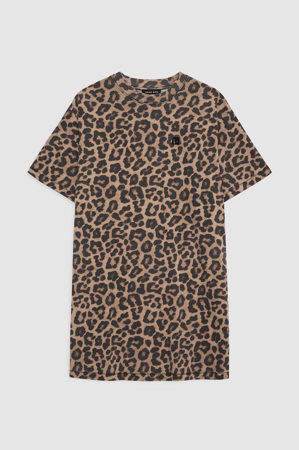 Beth Mini Dress - Black And Brown Leopard