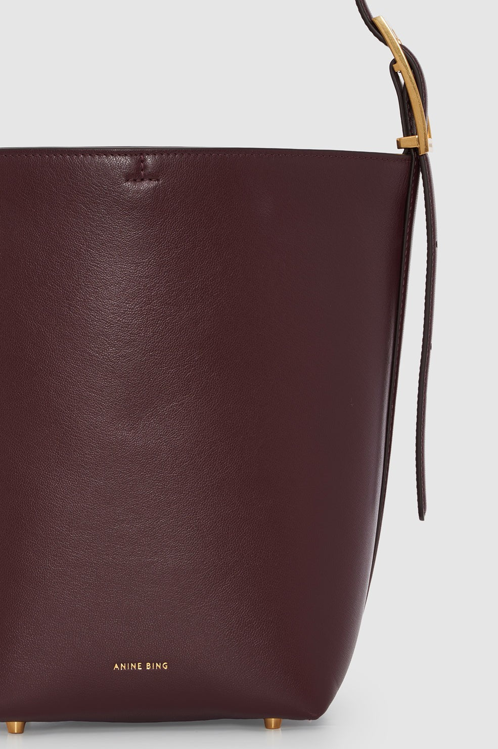 Elly Medium Bucket Bag Grained Leather - Fig