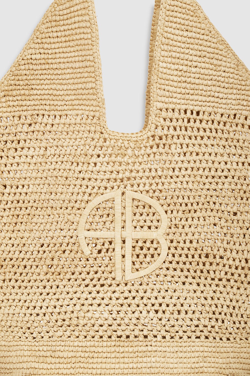 Leah Logo Hobo Raffia - Natural