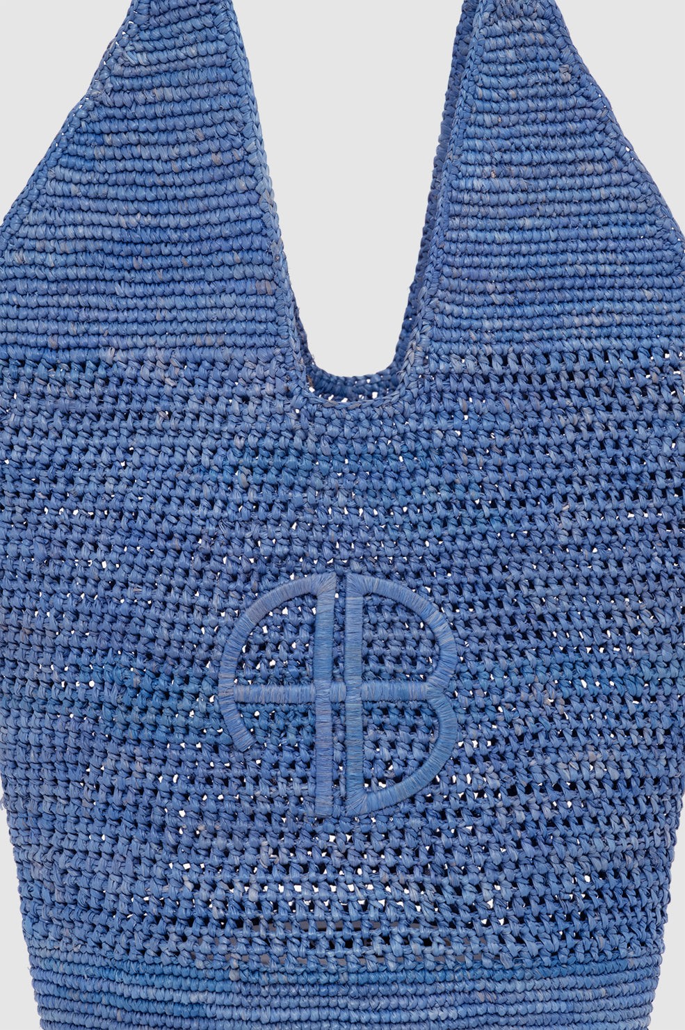 Leah Logo Hobo Raffia - Storm Blue