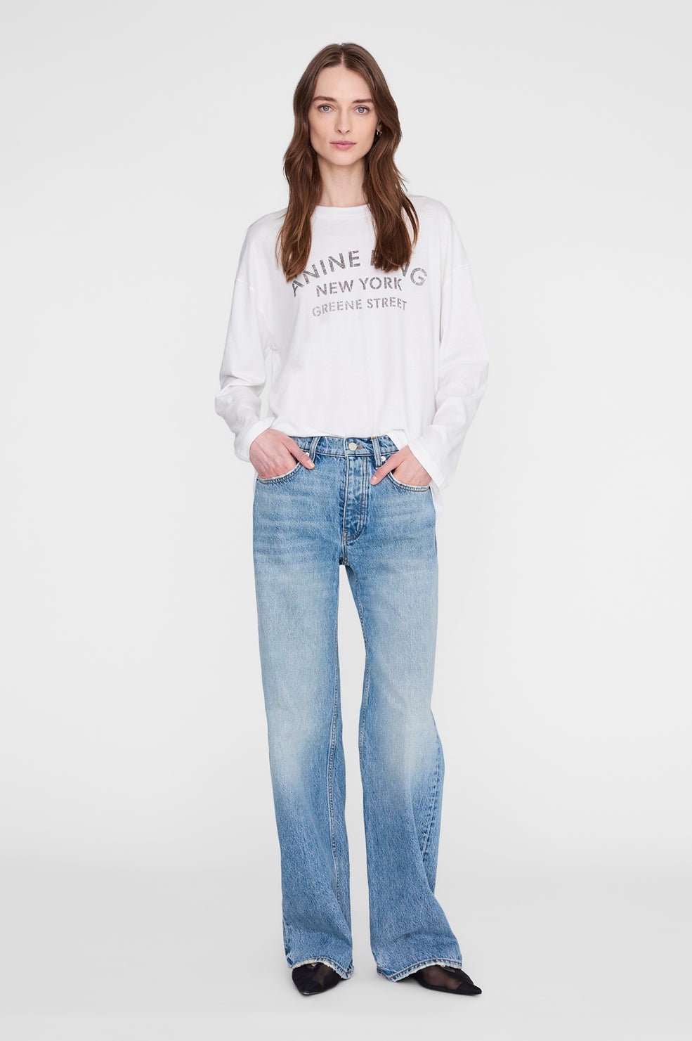 Ivan Long Sleeve New York Stencil - Ivory